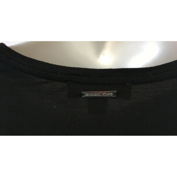 Michael Kors Women T-shirt Blouse Size XS Black Hounds Tooth Long Sleeves Dual - Picture 4 of 7